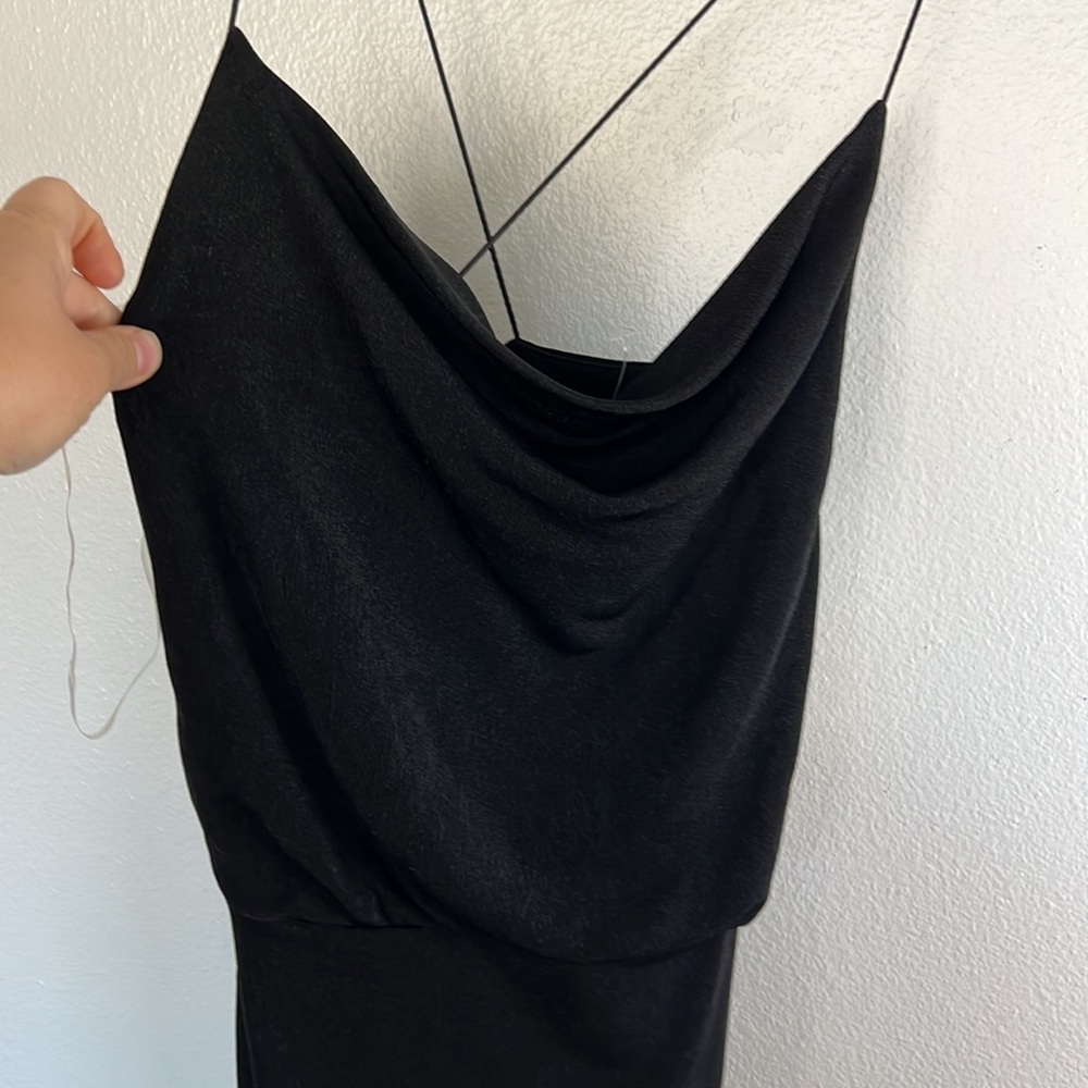 NWT Almost Famous Stretchy Strappy Mini Black Dress XS - Picture 3 of 7